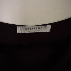 Everlane Black Silk Top with White Tag